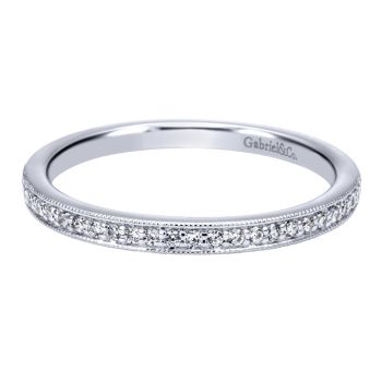 0.12 ct F-GSI Diamond Straight Wedding Band In 14K White Gold WB11716R0W44JJ