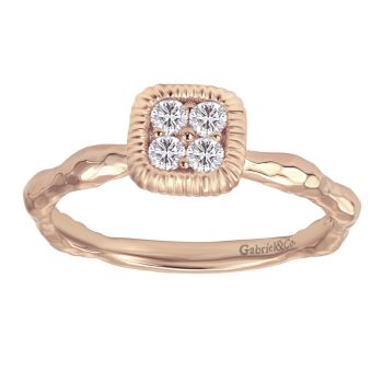 0.16 ct F-G SI Diamond Stackable Ladie's Ring In 14K Rose Gold LR50275K45JJ