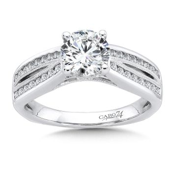 Split Shank Engagement Ring in 14K White Gold with Platinum Head (0.31ct. tw.) /CR558W