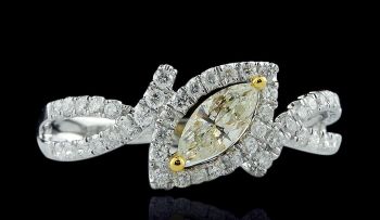 Fancy Yellow Diamond Engagement Ring /SER15034
