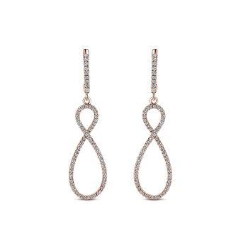0.52 ct - Earrings
 14k Pink Gold Diamond Drop /EG11207K45JJ-IGCD