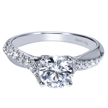 0.35 ct - Diamond Engagement Ring Set in 18k White Gold - Criss Cross /ER9103W83JJ-IGCD