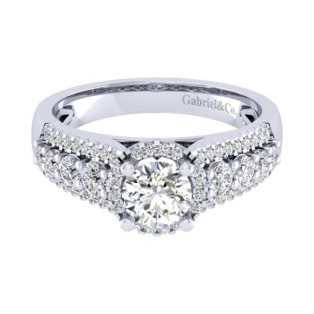 14K White Gold 0.59 ct Diamond Criss Cross Engagement Ring Setting ER12055W44JJ