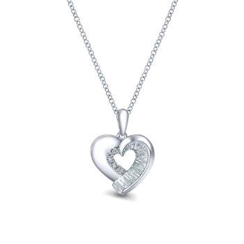 0.02 ct - Necklace
 925 Silver Diamond Heart /NK3278SV5JJ-IGCD