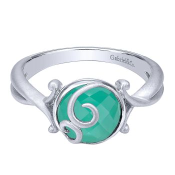2.11 ct - Ladies' Ring
 925 Silver Rock Crystal&green Onyx Fashion /LR50377SVJXG-IGCD