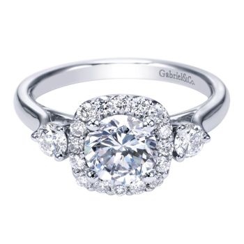 14K White Gold 0.52 ct Diamond Criss Cross Engagement Ring Setting ER7510W44JJ