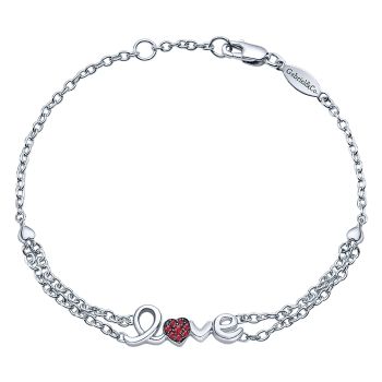 0.10 ct - Bracelet
 925 Silver And Ruby Heart /TB3157SVJRA