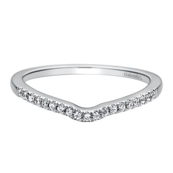 0.10 ct F-G SI Diamond Curved Wedding Band In 14K White Gold WB9488W44JJ