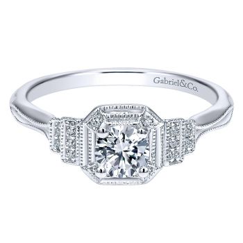 0.49 ct Pre-Set Engagement Ring
 14k White Gold Diamond Halo /ER911715R0W44JJ.CSD4-IGCD