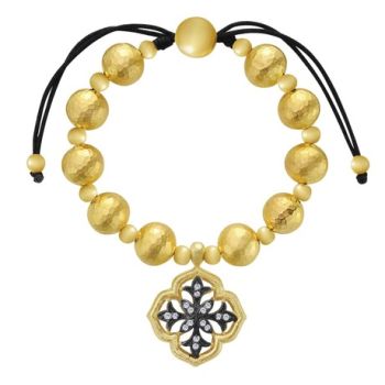 Yellow Plated White Sapphire Beads Bracelet In Silver 925 TB3409SYJWS