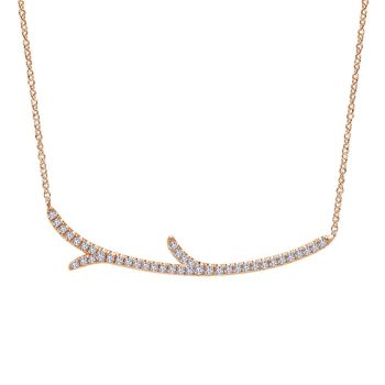 0.43 ct Round Cut Diamond Fashion Necklace set in 14K Rose Gold NK4398K45JJ