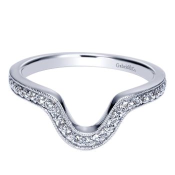 0.24 ct F-G SI Diamond Curved Wedding Band In 14K White Gold WB8908W44JJ