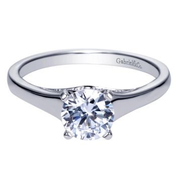 14K White Gold 0.05 ct Diamond Solitaire Engagement Ring