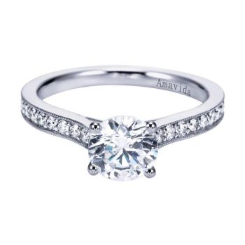 Gabriel & Co 18K White Gold 0.33 ct Diamond Straight Engagement Ring Setting ER6644W83JJ