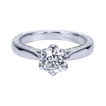 Gabriel & Co 18K White Gold 0.45 ct Diamond Straight Engagement Ring Setting ER7939W83JJ