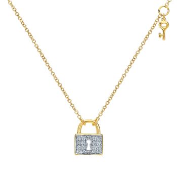 0.10 ct - Necklace
 14k Yellow Gold Diamond Fashion /NK4537Y45JJ-IGCD