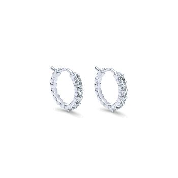 0.62 ct - Earrings
 14k White Gold Diamond Huggie /EG9493W45JJ-IGCD