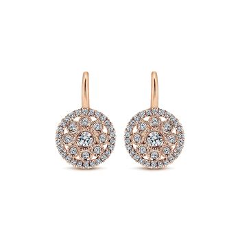 0.52 ct - Earrings
 14k Pink Gold Diamond Drop /EG12663K45JJ-IGCD