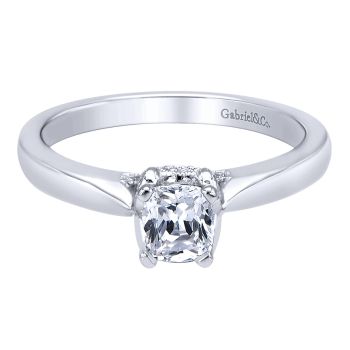 0.09 ct - Diamond Solitaire Engagement Ring Set in 
 14k White Gold / ER9639W44JJ-IGCD