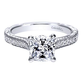 14K White Gold 0.22 ct Diamond Straight Engagement Ring