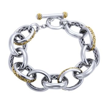 Toggle Bracelet In Silver/18K Gold TB2707MYJJJ