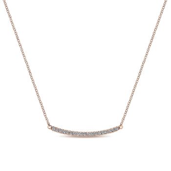 0.19 ct - Necklace
 14k Pink Gold Diamond Bar /NK4273K45JJ-IGCD
