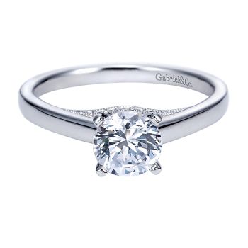 0.04 ct - Diamond Solitaire Engagement Ring Set in 
 14k White Gold / ER8034W44JJ-IGCD