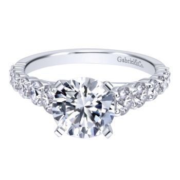 14K White Gold 1.00 ct Diamond Straight Engagement Ring Setting ER11737R6W44JJ