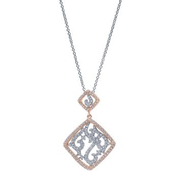 0.85 ct - Necklace
 14k White/pink Gold Diamond Fashion /NK4190T44JJ-IGCD