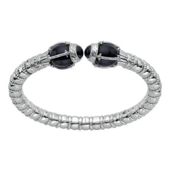 Onyx Bangle In Silver 925/Stainless Steel BG3212-65MXJOX