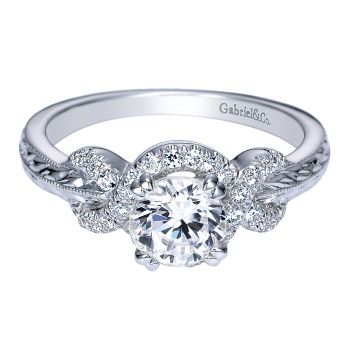 0.95 ct Pre-Set Engagement Ring
 14k White Gold Diamond Halo /ER98604W44JJ.CSD4-IGCD