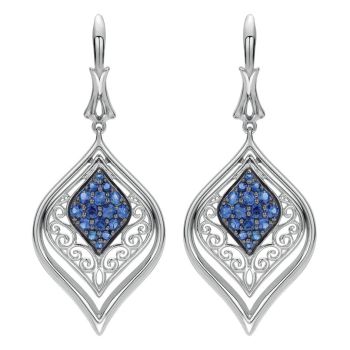 925 Silver and Sapphire Drop Earrings EG11879SVJSA