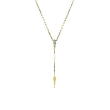 0.04 ct - Necklace
 14k Yellow Gold Diamond Y Knots /NK5434Y45JJ-IGCD
