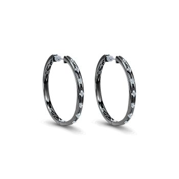 0.06 ct - Earrings
 925 Silver Diamond Classic Hoop /EG11620SV5JJ-IGCD