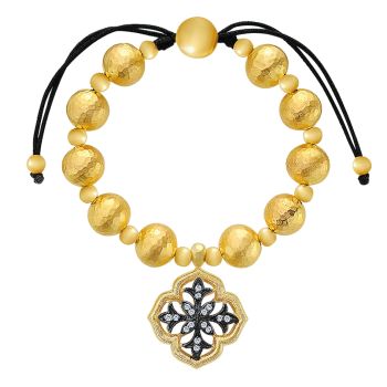 Bracelet
 925 Silver Yellow Plated White Sapphire Beads /TB3409SYJWS-IGCD