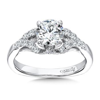 Modernistic Collection Diamond Split Shank Engagement Ring in 14K White Gold with Platinum Head (0.33ct. tw.) /CR270W