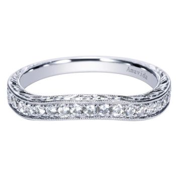 0.26 ct F-G SI Diamond Curved Wedding Band In Platinum WB8779PT3JJ