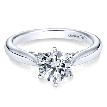 0.03 ct - Diamond Solitaire Engagement Ring Set in 
 14k White Gold / ER6668W44JJ-IGCD