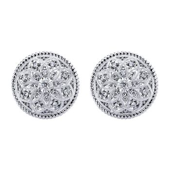 925 Silver White Sapphire Stud Earrings EG11778SVJWS