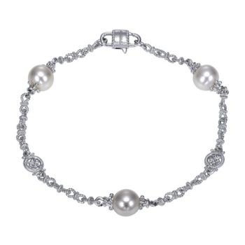 Pearl Diamond By The Yard Bracelet In Silver 925 TB2969SVJPL