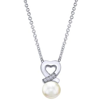 925 Silver Multi Color Stones Heart Necklace NK3968SVJMC