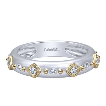 0.16 ct - Ladies' Ring
 14k Yellow/white Gold Diamond Stackable /LR5661M45JJ-IGCD