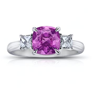 3.08 Pink Cushion sapphire Ring