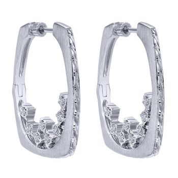 925 Silver White Sapphire Fancy Earrings EG12018SVJWS