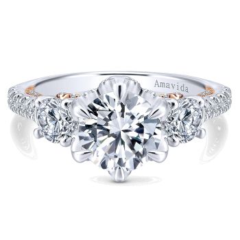 1.20 ct - 3 Stone Diamond Engagement Ring Set in 18k White Gold /ER12846R6T83JJ-IGCD