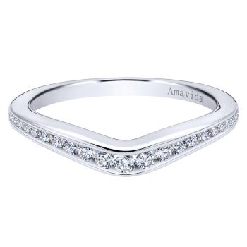 0.25 ct F-G SI Diamond Curved Wedding Band In 18K White Gold WB11642R6W83JJ