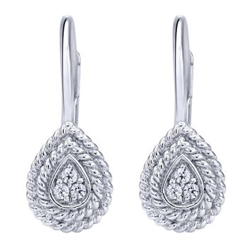 14k White Gold Diamond Leverback Earrings 0.06 ct EG10895W45JJ