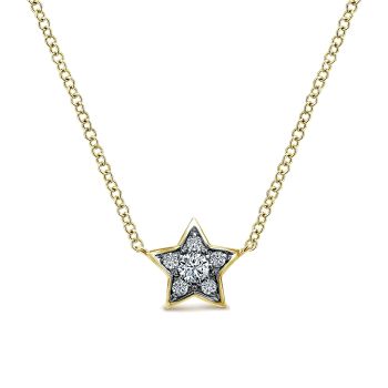 0.12 ct - Necklace
 14k Yellow Gold Diamond Fashion /NK4626Y45JJ-IGCD