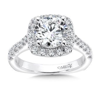 Classic Elegance Collection Halo Engagement Ring in 14K White Gold (0.57ct. tw.) /CR453W
