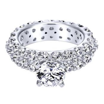 18K White Gold 2.48 ct Diamond Eternity Band Engagement Ring Setting ER4010-5W83JJ